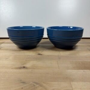 Set Of 2 Le Creuset Coupe Cereal Soup Bowls Marseille Blue